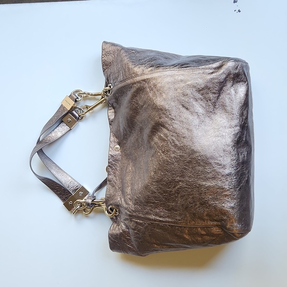 Jimmy Choo Large Metallic Shoulder / Hobo Bag - Picture 3 of 17